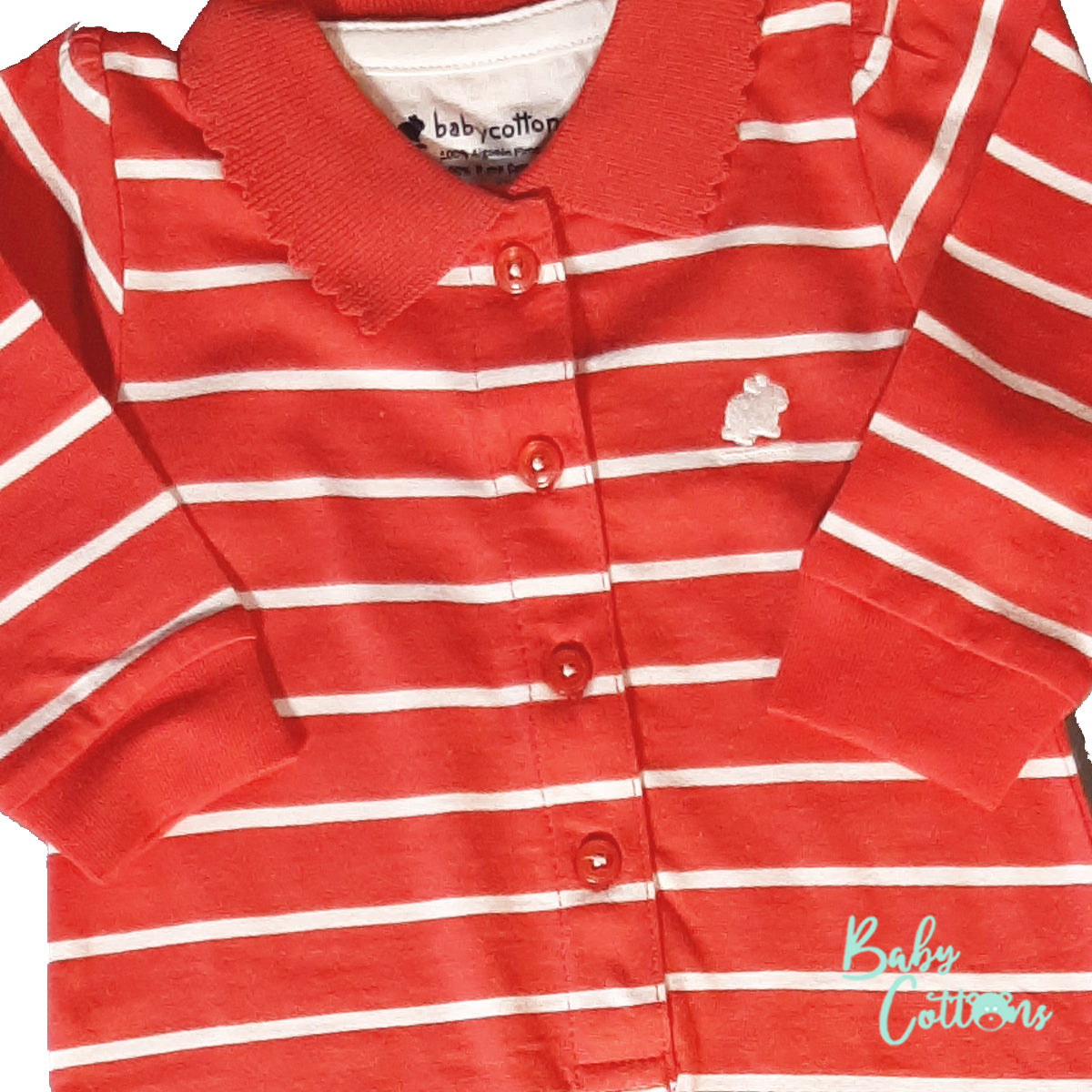 Enterito Babycottons Cruise Girl Ray Jersey ML PL Con pie Coral