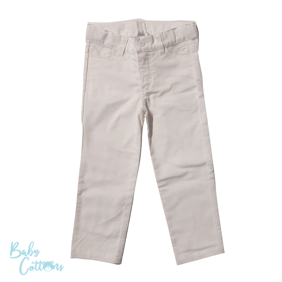 Pantalón Babycottons Chupin Dionne Camile C/Spandex Blanco