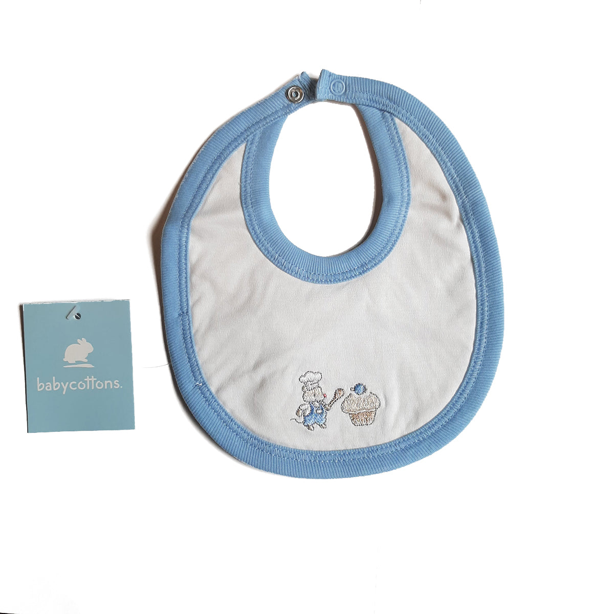 Babero Babycottons Let S Bake C/impermeable Blanco Azulino