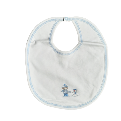 Babero Babycottons M Alps Blanco Celeste