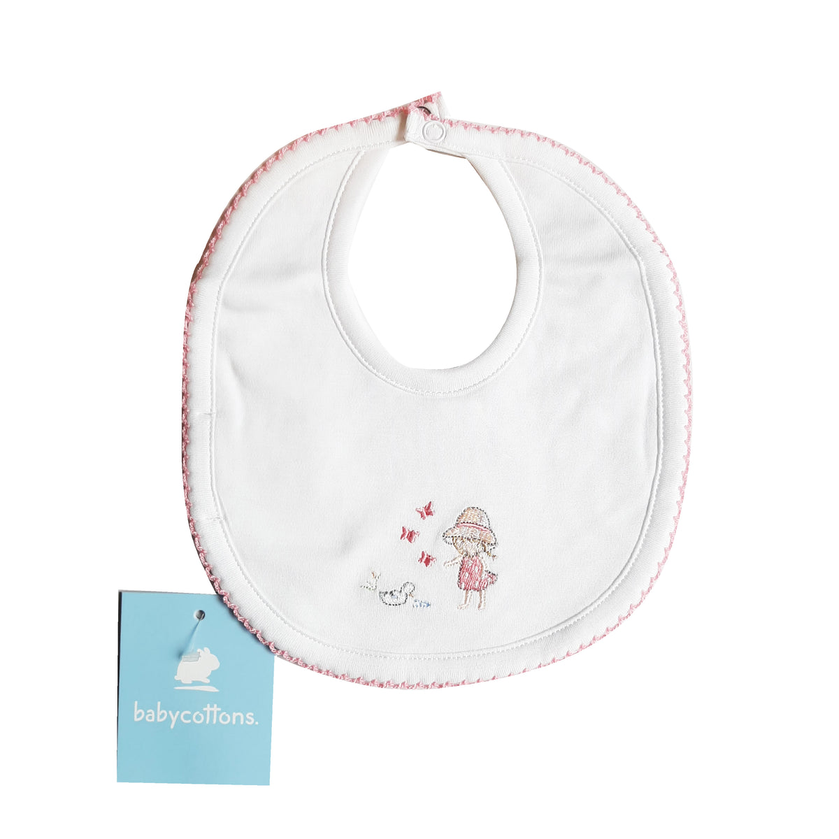 Babero Babycottons Pont Dots Blanco Rosa