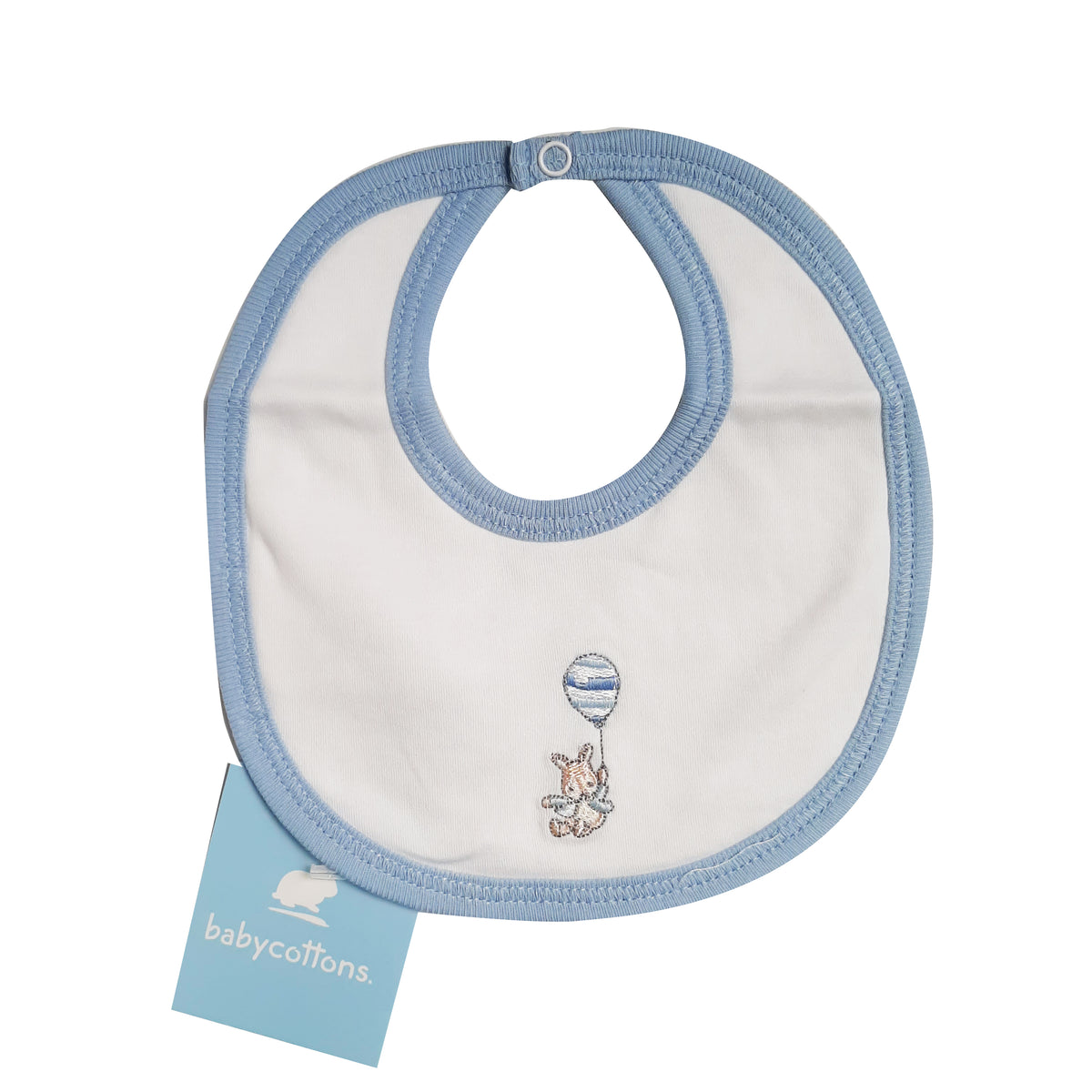 Babero Babycottons Bollons Blanco Celeste
