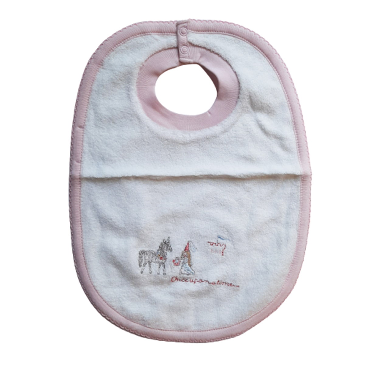 Babero Babycottons Comer Once Upon a Time Blanco Rosa