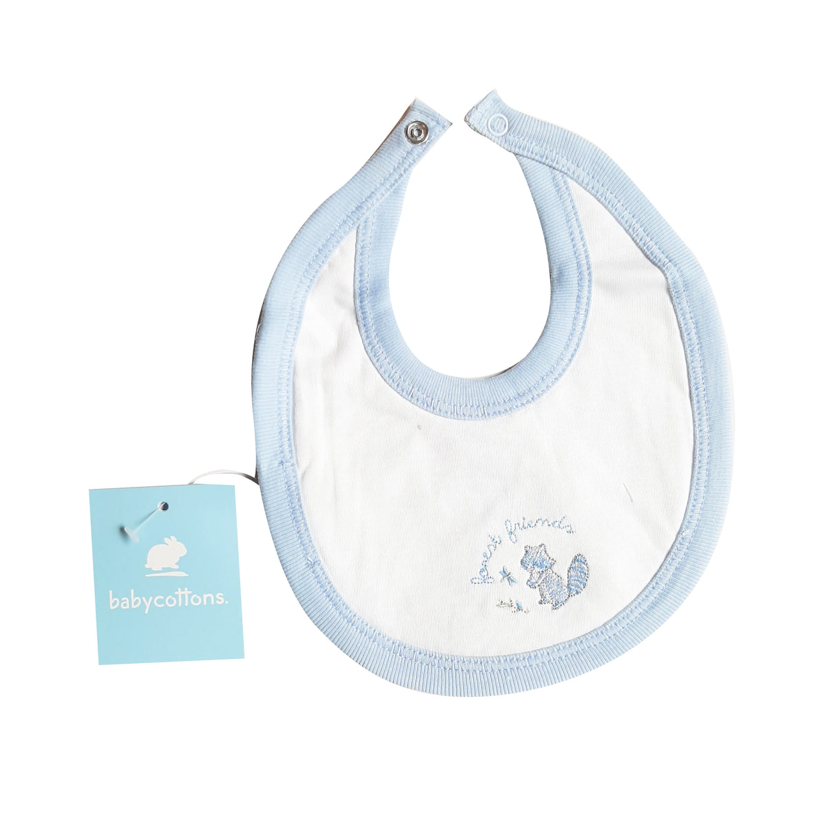 Babero Babycottons C/Impermeable Blanco Celeste