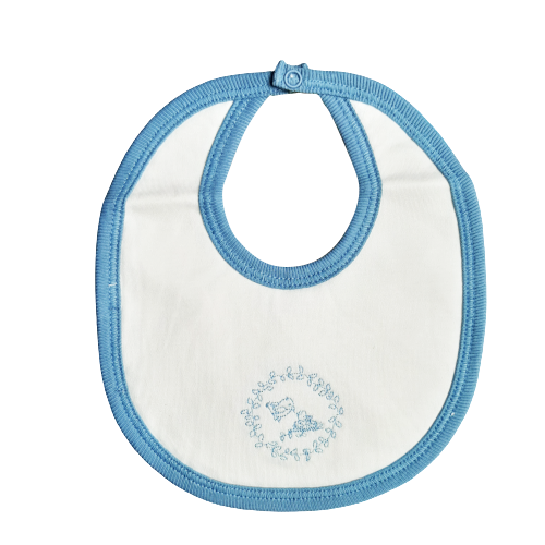 Babero Babycottons Xs Nests Impermeable Blanco Azulino