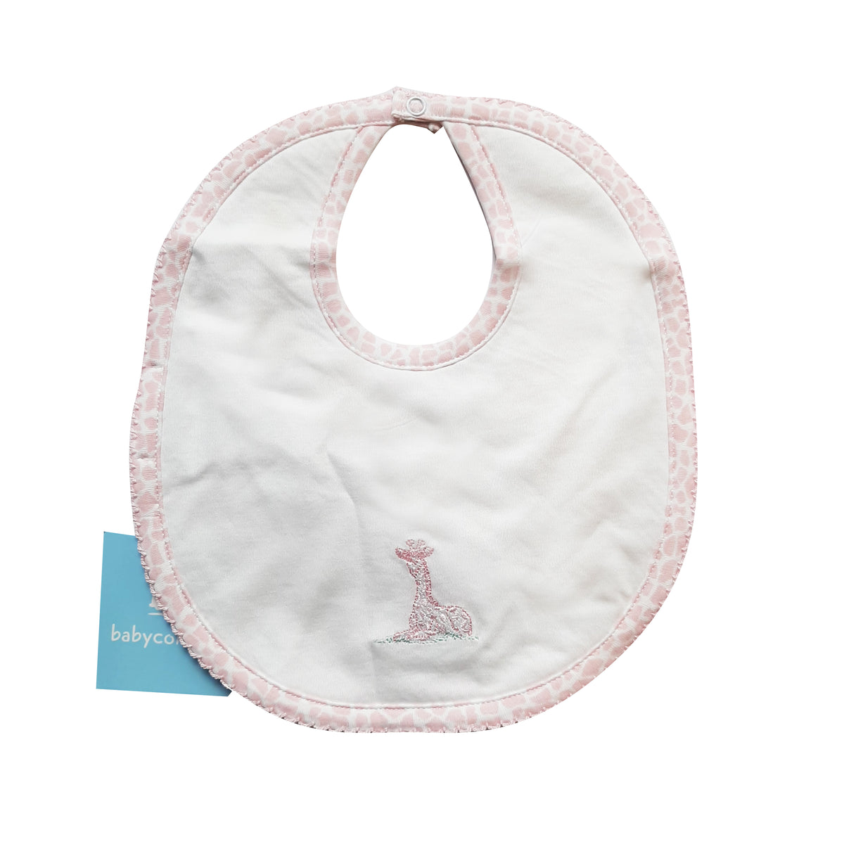 Babero Babycottons M on Safari- Giraffe Blanco Rosa