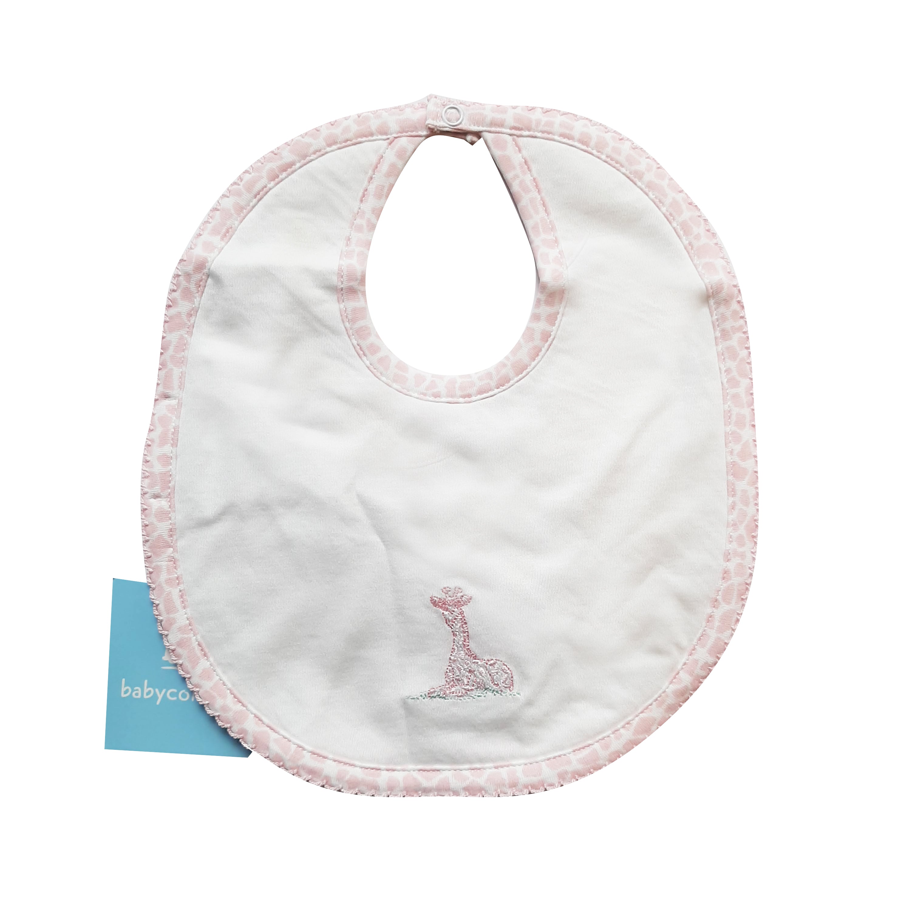 Babero Babycottons M on Safari- Giraffe Blanco Rosa