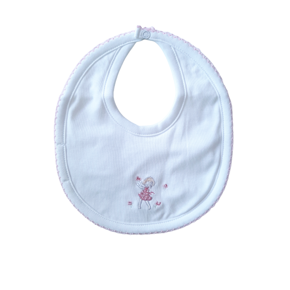 Babero Babycottons XS Doll C/Impermeable Bco/Rosa