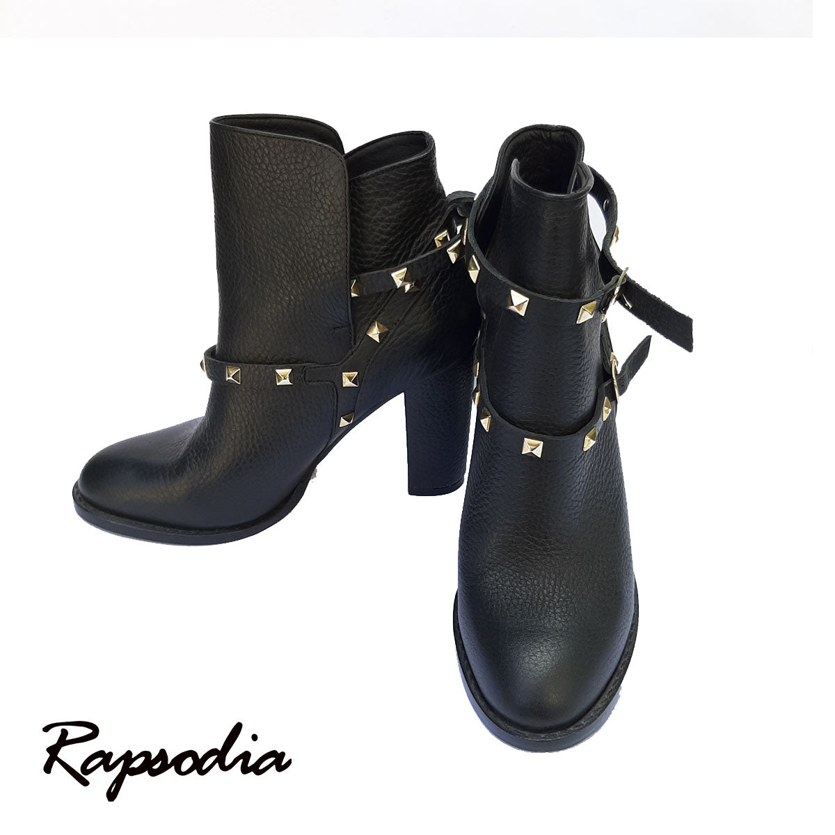 BOTAS RAPSODIA LEI CUERO TACON ALTO GRUESO