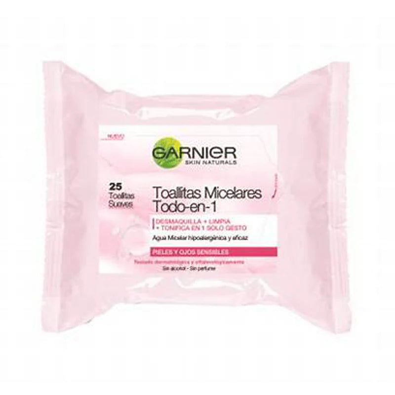 Garnier skin active toallitas micelares todo-en-1 25Uds