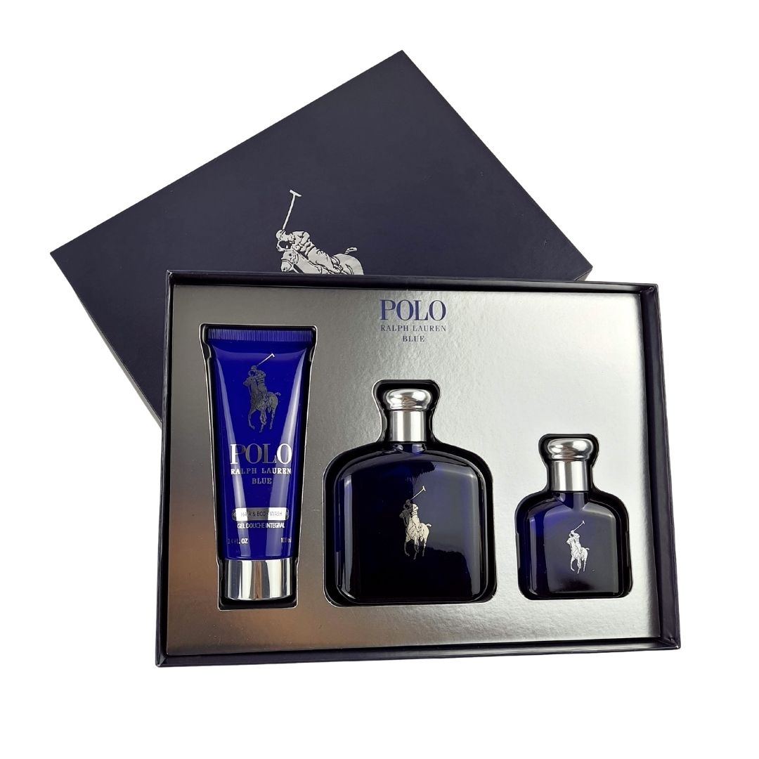 Estuche Polo Blue Ralph Lauren Edp 125ml+ 40ml +100ml Hombre (Caja Negro)
