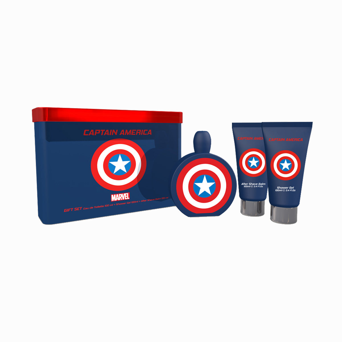 MARVEL CAPITAN AMERICA 3PC TIN ESTUCHE 100MLEDT+SG+ASB