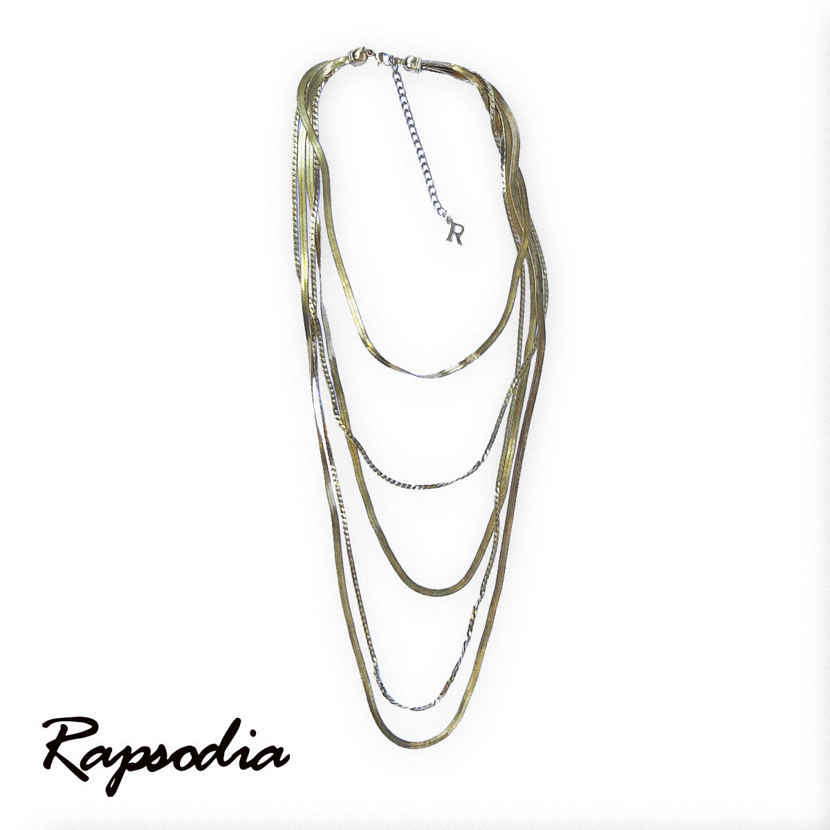 Collar Largo Rapsodia Cinco Cadenas Doradas