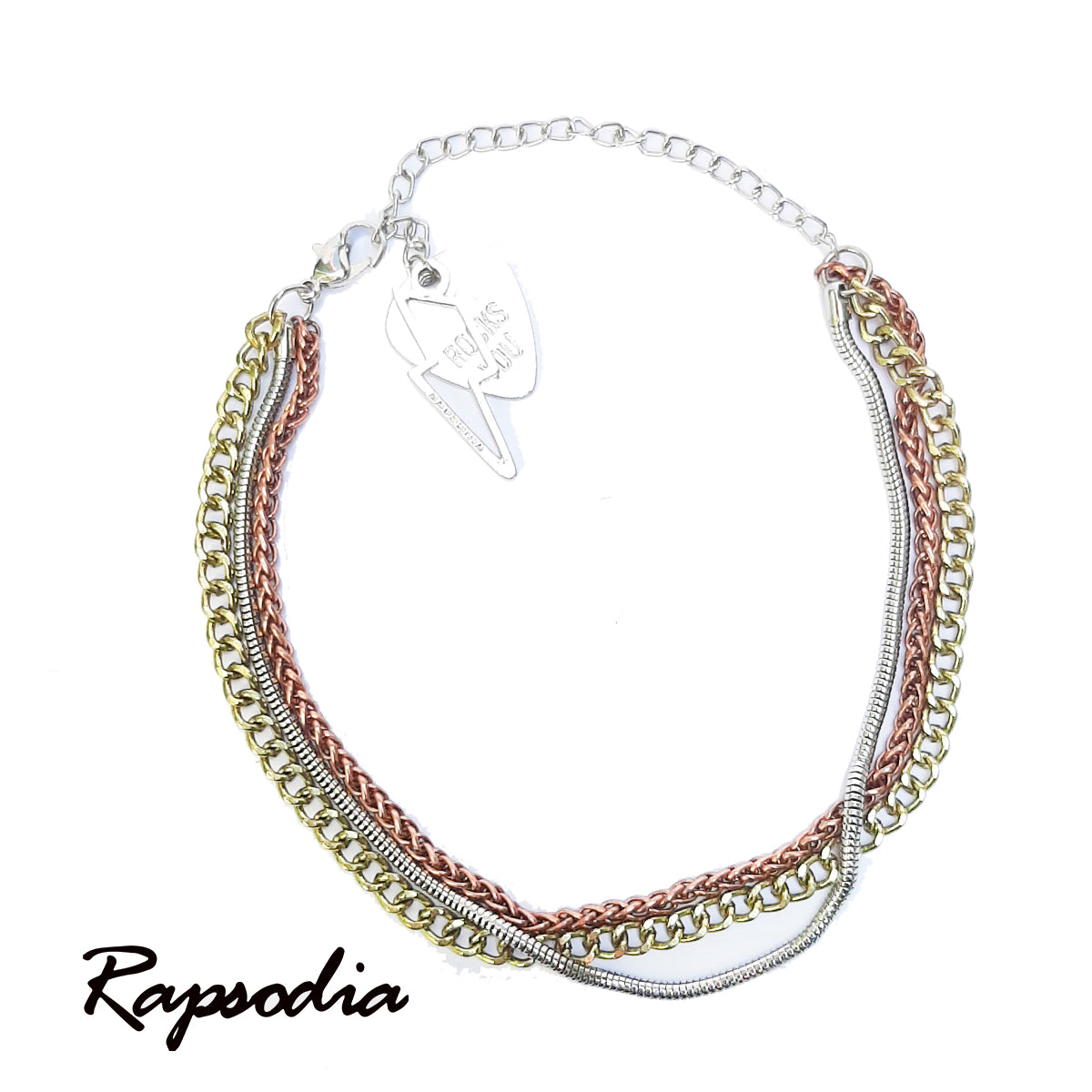 Collar Corto Rapsodia Corazón Y Rayo