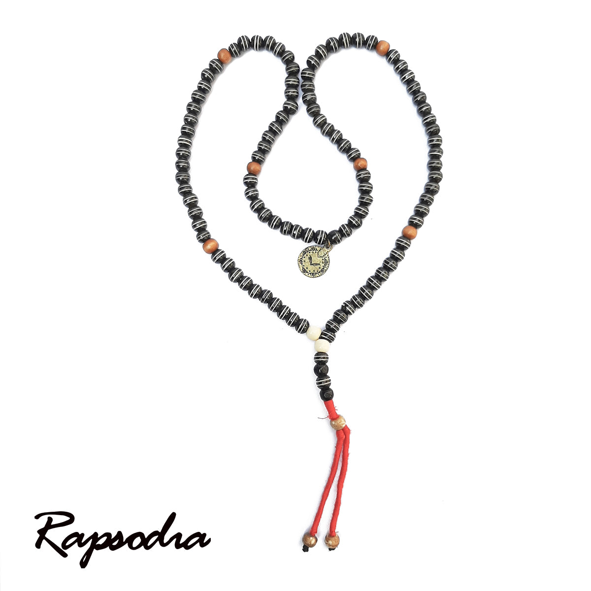 Collar Largo Rapsodia Negro Blanco