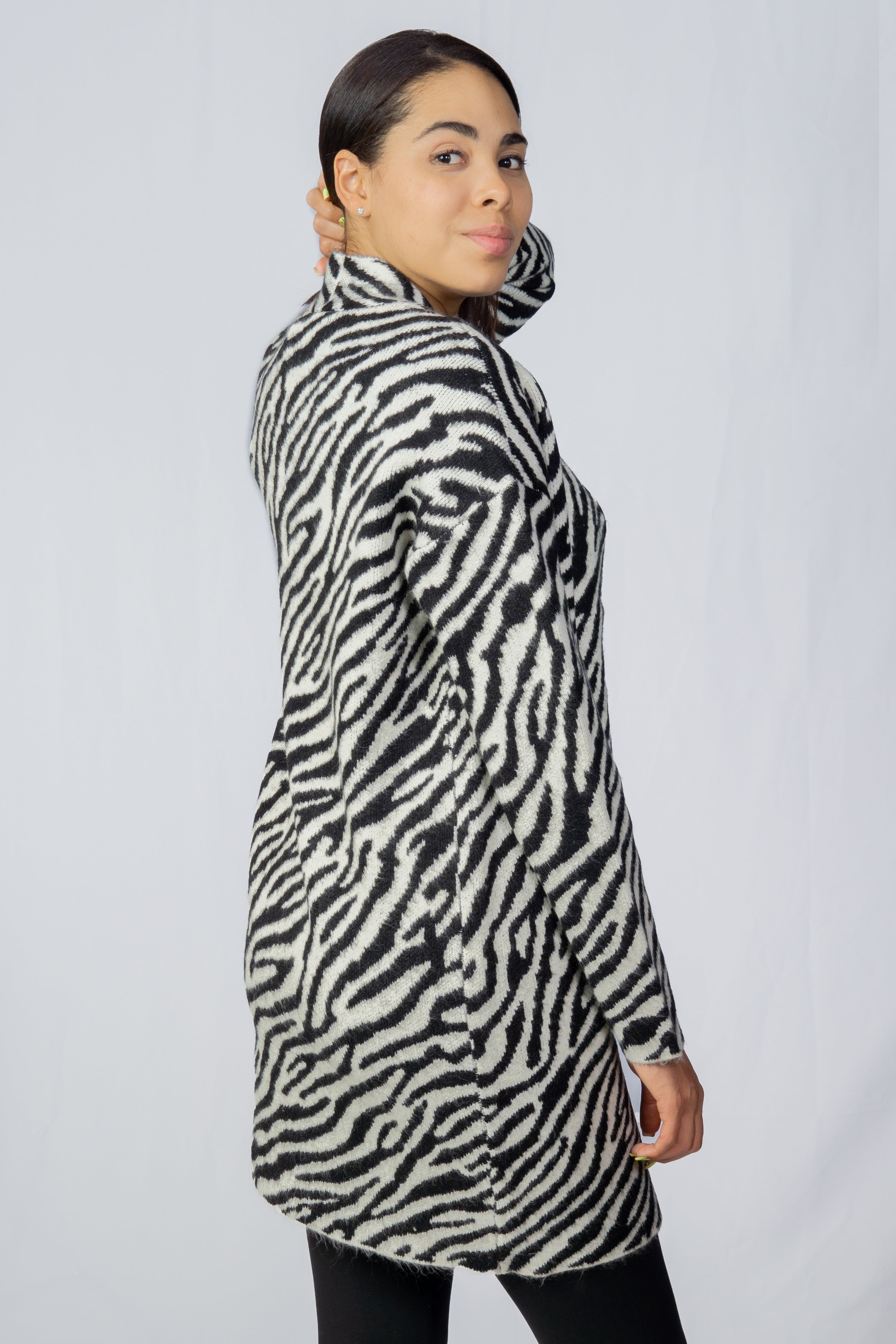 Cardigan Vero Moda Tricotado Blanco y Negro