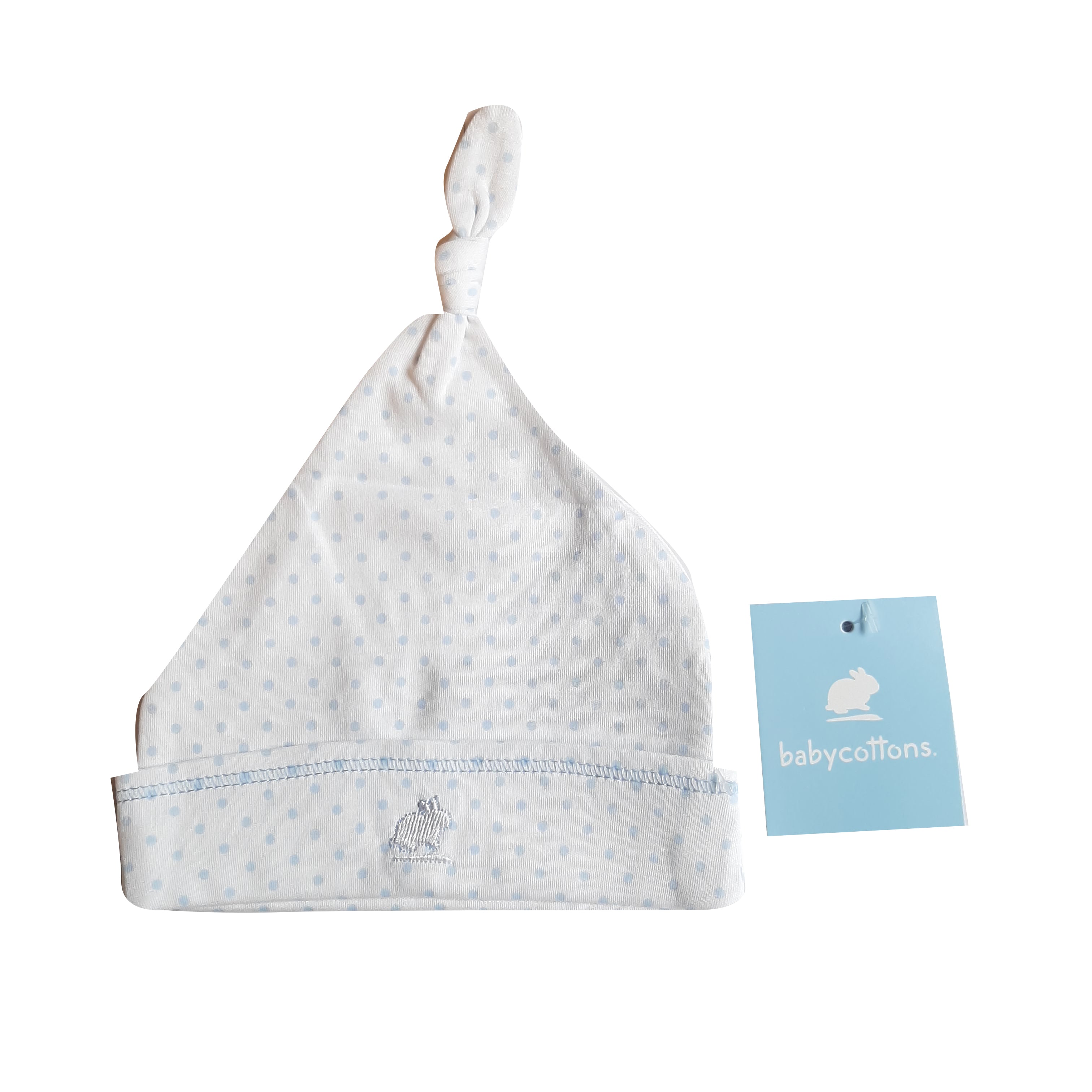 Gorro Babycottons C/nudo Ballons Composi Blanco Celeste
