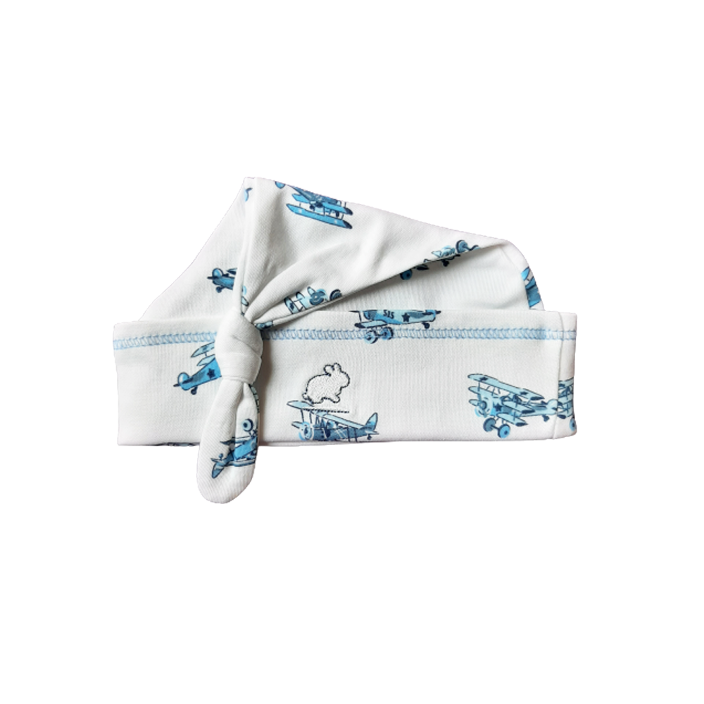 Gorro Babycottons C/nudo Aeroplanos Azul