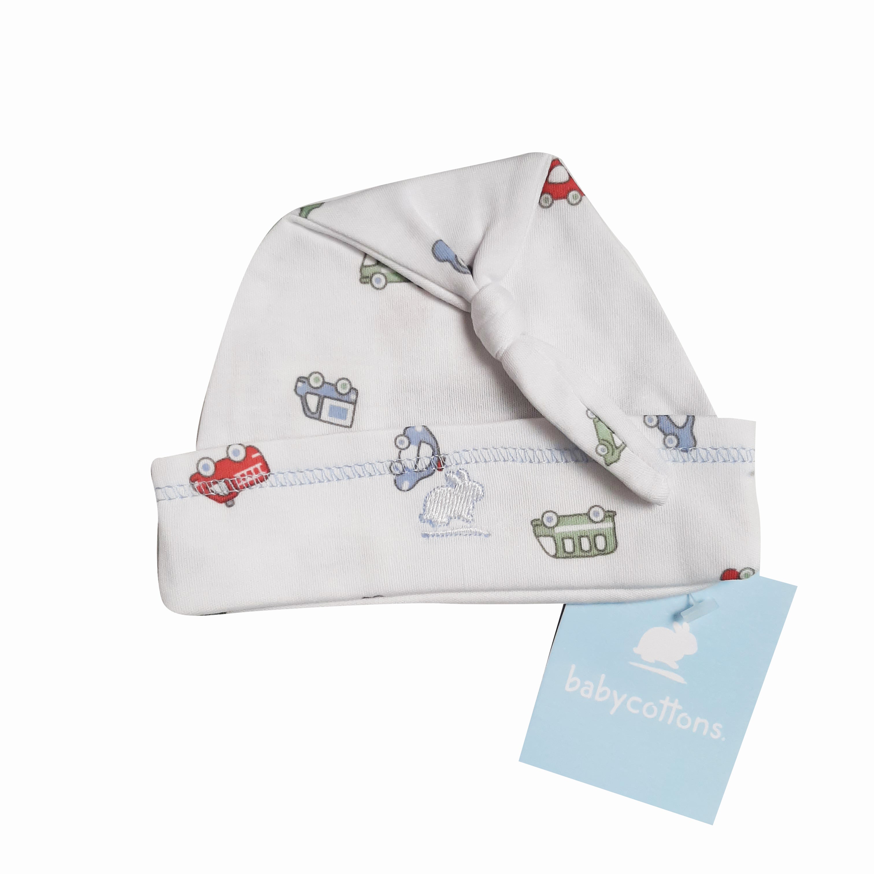 Gorro Babycottons C/nudo Bunnies Composi E Bco-celeste