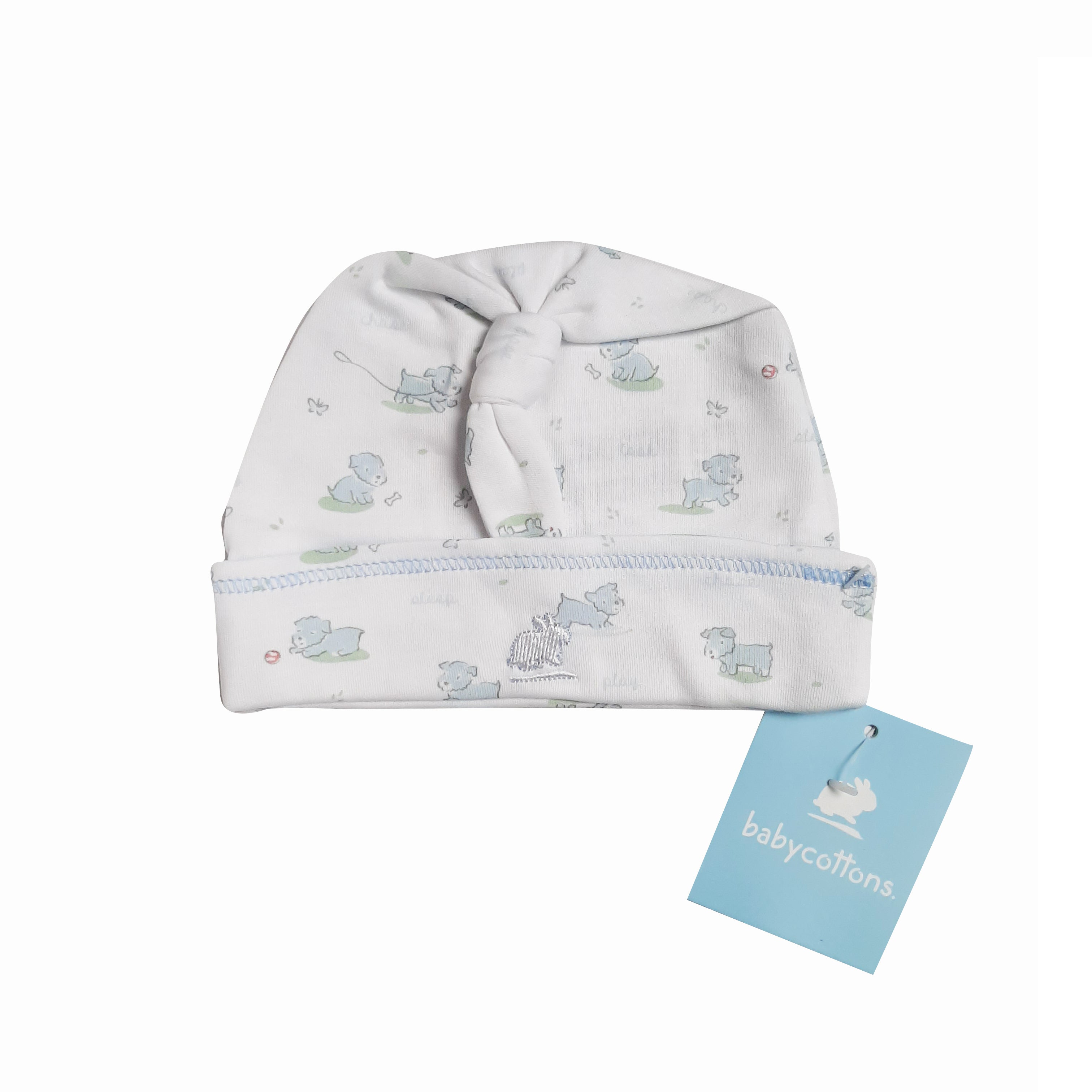 Gorro Babycottons C/nudo Welshie E Bco-Celeste