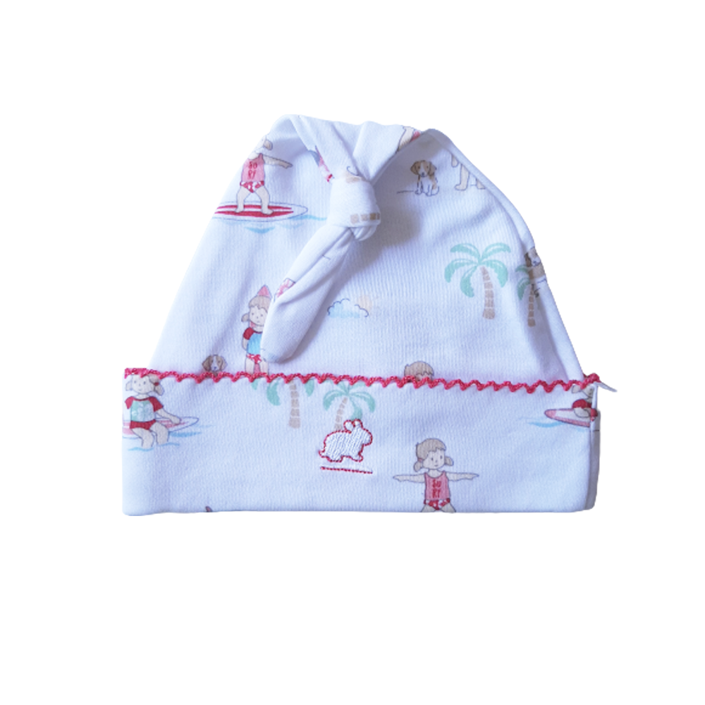 Gorro Babycottons C/Nudo Hawaii E Blanco Rosa
