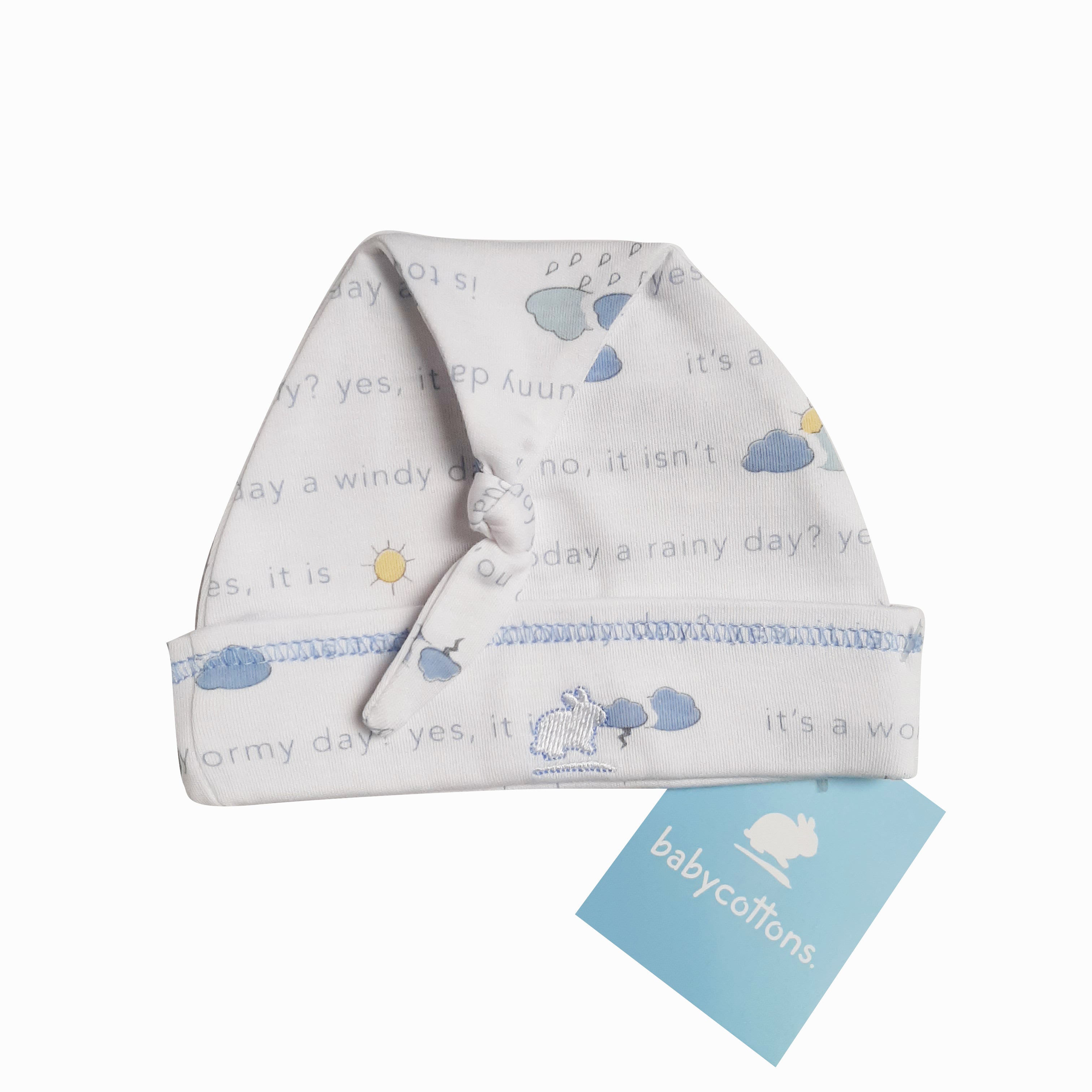 Gorro Babycottons C/Nudo Beautiful Day E Bco-Celeste