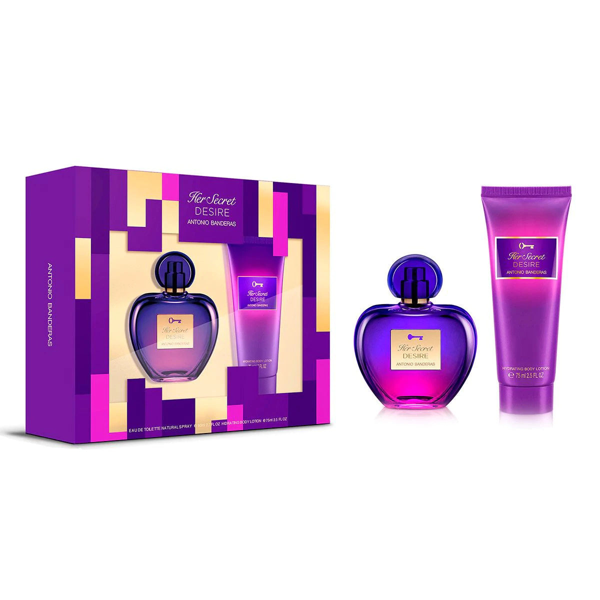 Estuche Her Secret Desire Antonio Banderas Edt 50Ml +B/L 75ML Mujer