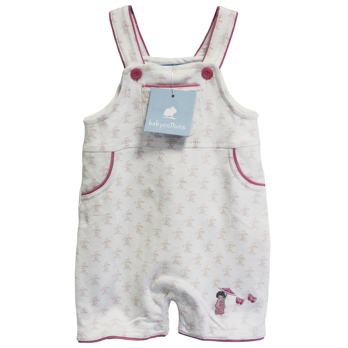 Jardinera Shortall Oriente Mei Mei Blanco Rosa