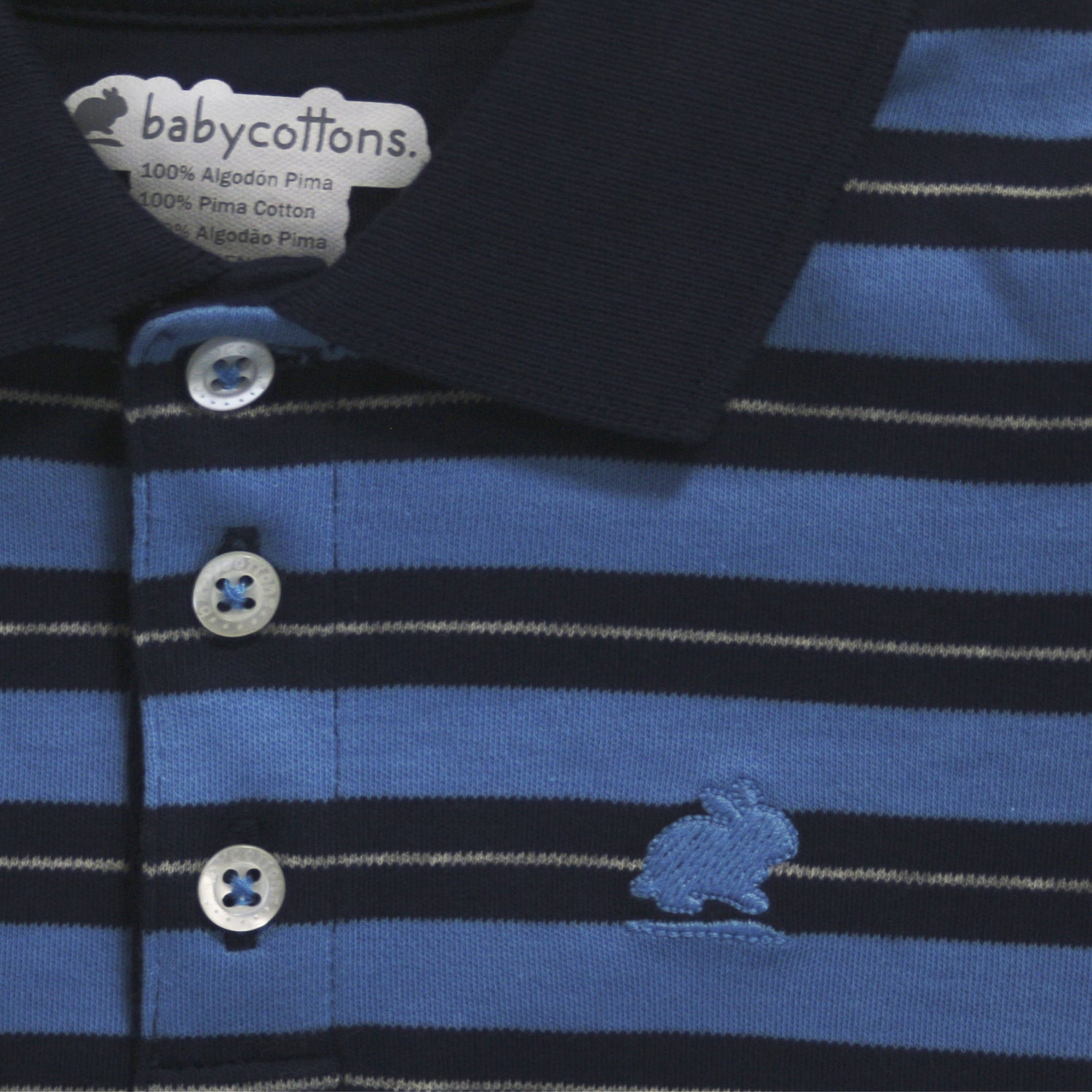 Polera C/Polo William Ray M/L Celeste