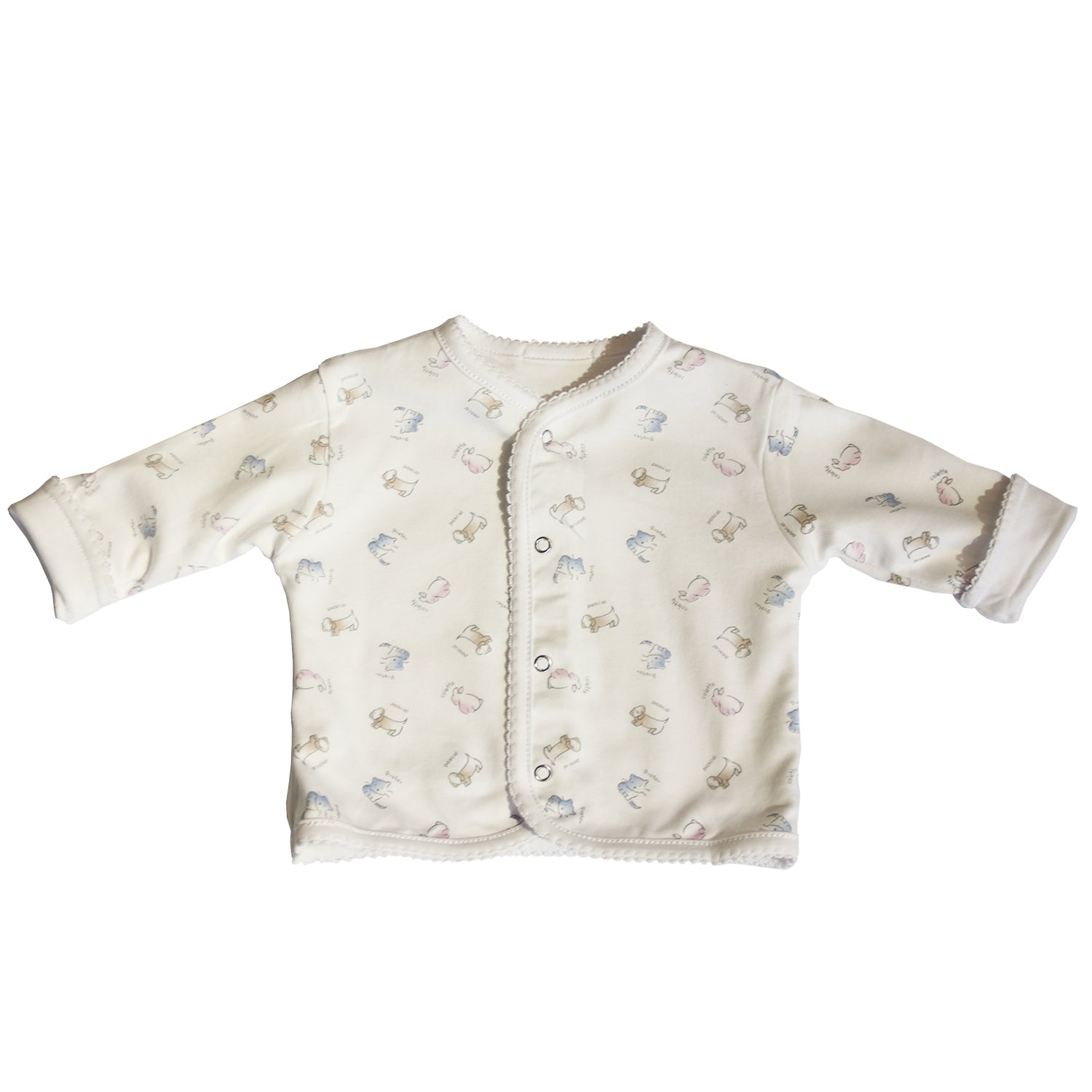 Cardigan Babycottons Rever S/Capucha Estampado