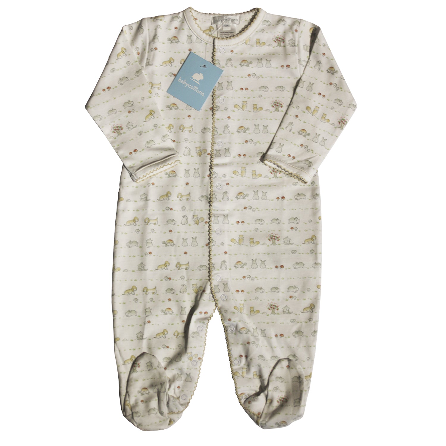 Enterito Babycottons Footie En las maderas Blanco -Kaki