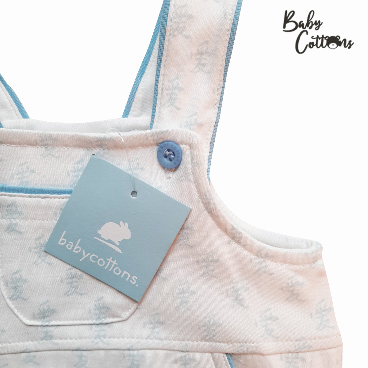 Jardinera Babycottons Short Dragon Blanco Azulino