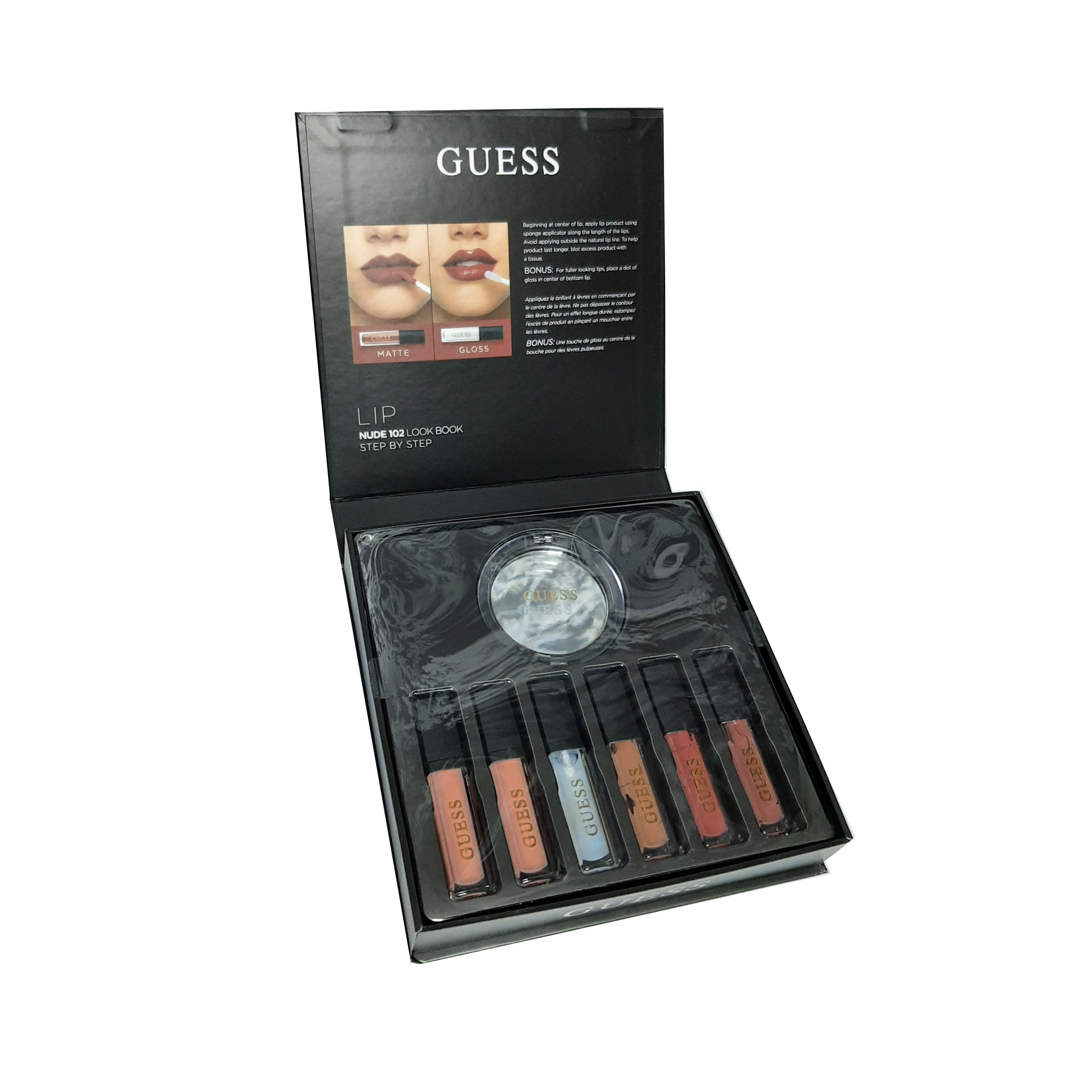 Estuche Guess Nude 102 Labios (3 Lipstick + 3 Lipgloss)
