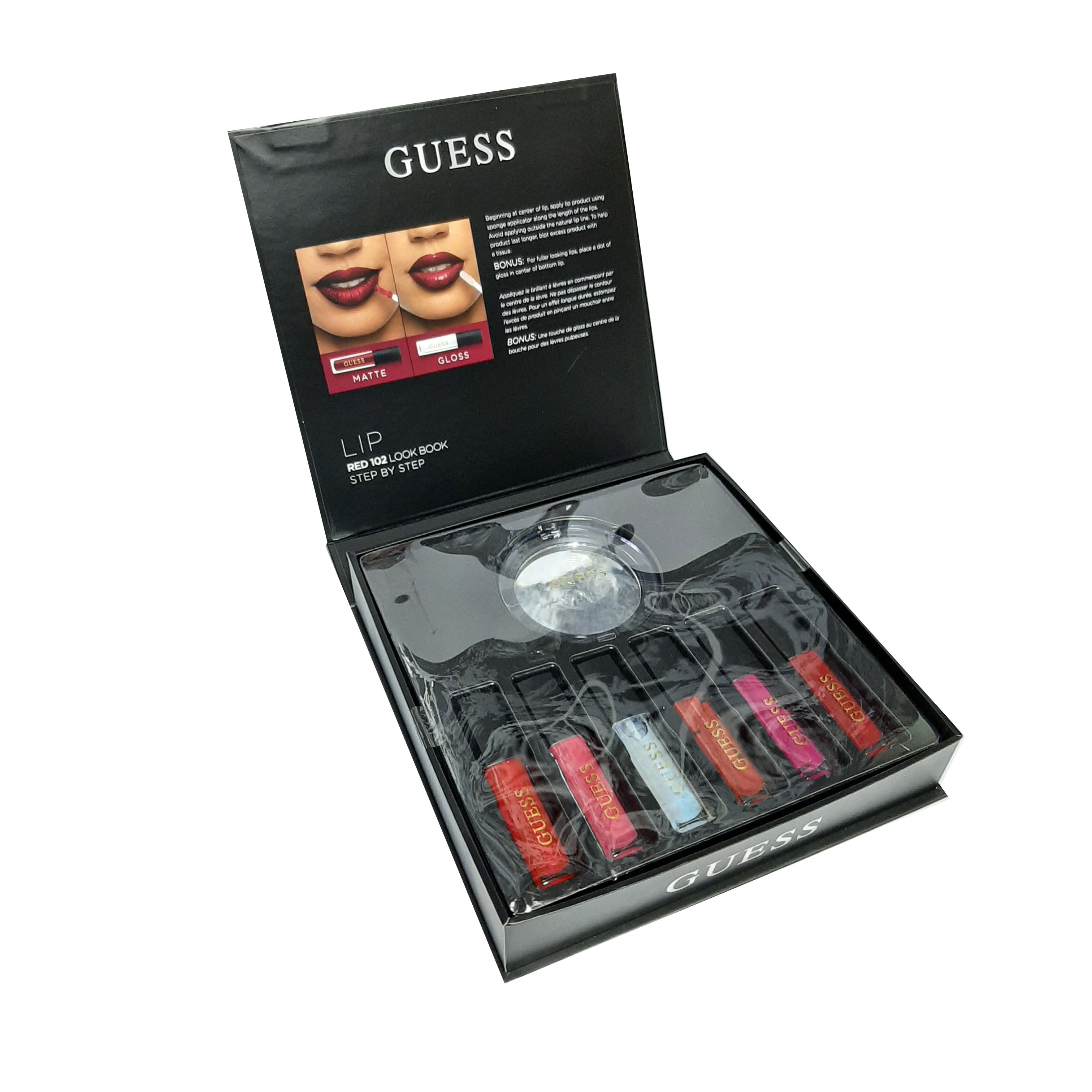 Estuche Guess Red 102 Labios (3 Lipstick + 3 Lipgloss)