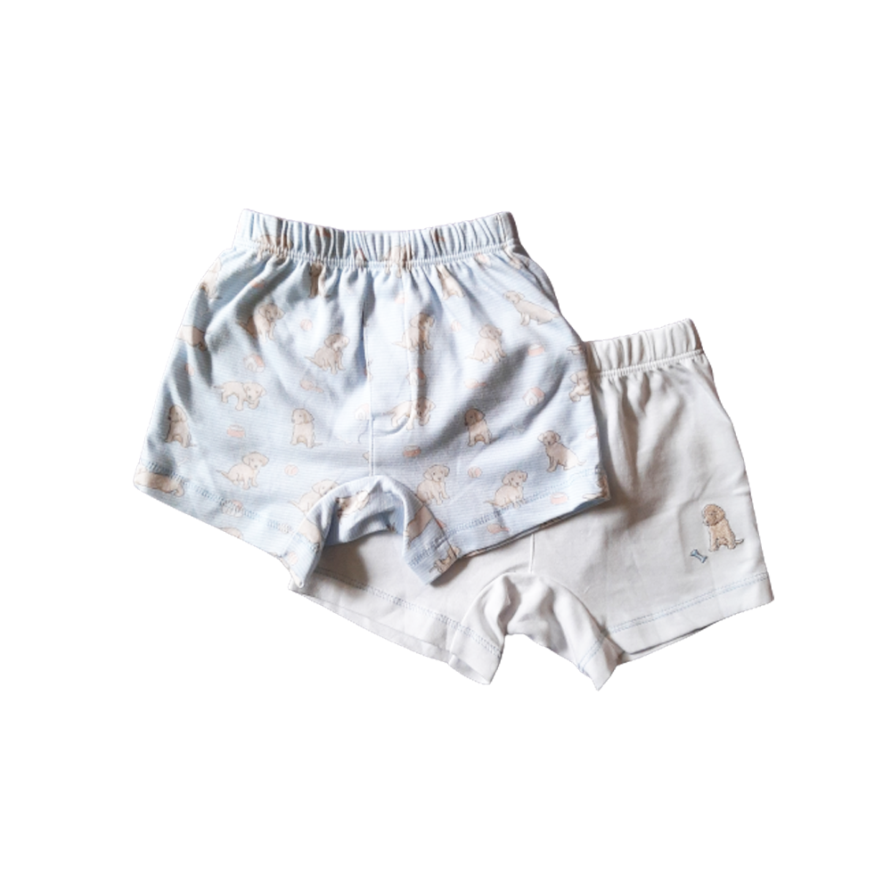 Boxer Babycotons Set Labrador Lucas X2 Bco/Azulino