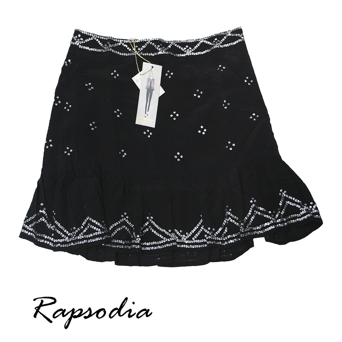 Falda Rapsodia Corta Cerezos Raisa Negro