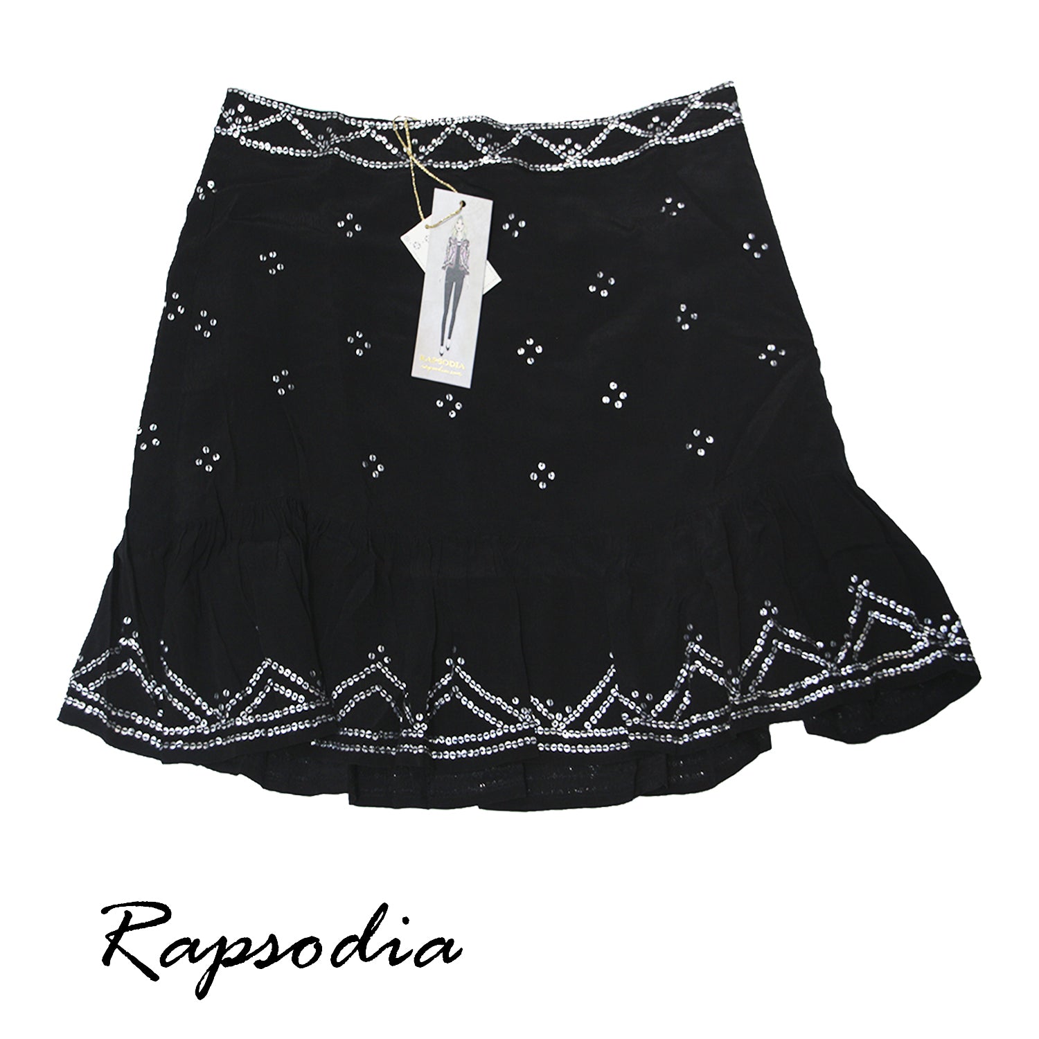 Falda Rapsodia Corta Cerezos Raisa Negro