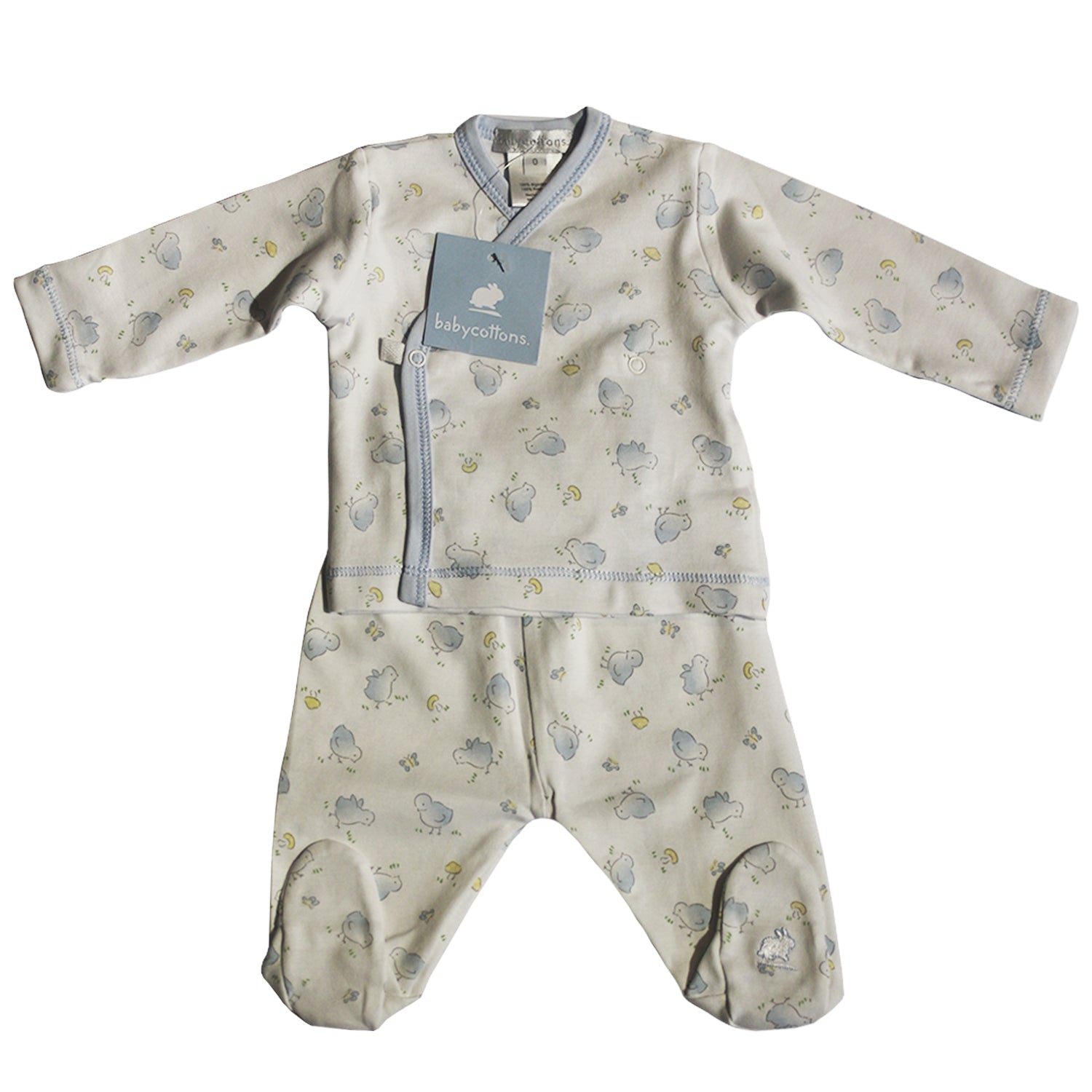 Set Babycottons Samuel Batita ML Ranita C/Pie Blanco Celeste