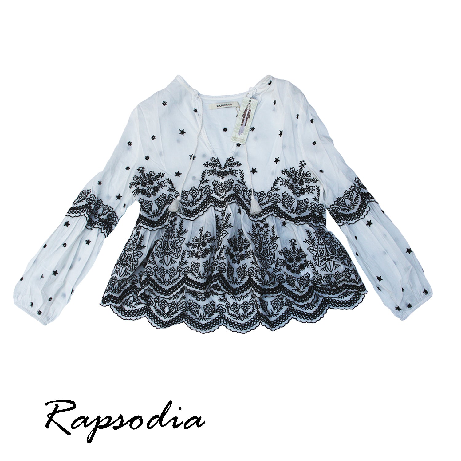 Blusa Rapsodia Garden Negro