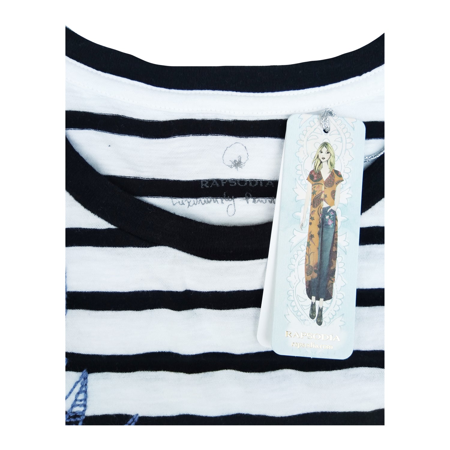 Polera Rapsodia Rem Scot Blanco Negro