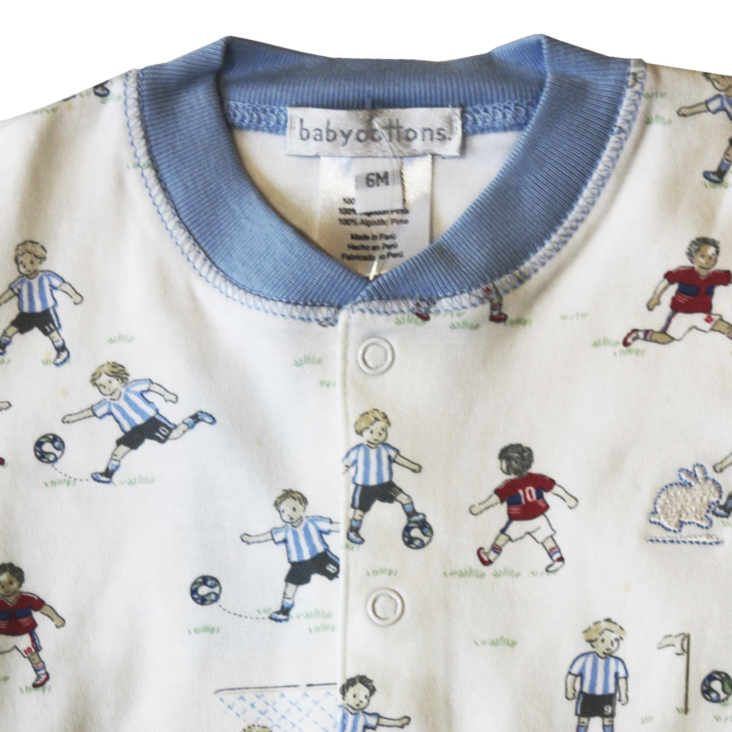Paticorto Babycottons Basic Footbal Blanco Azulino