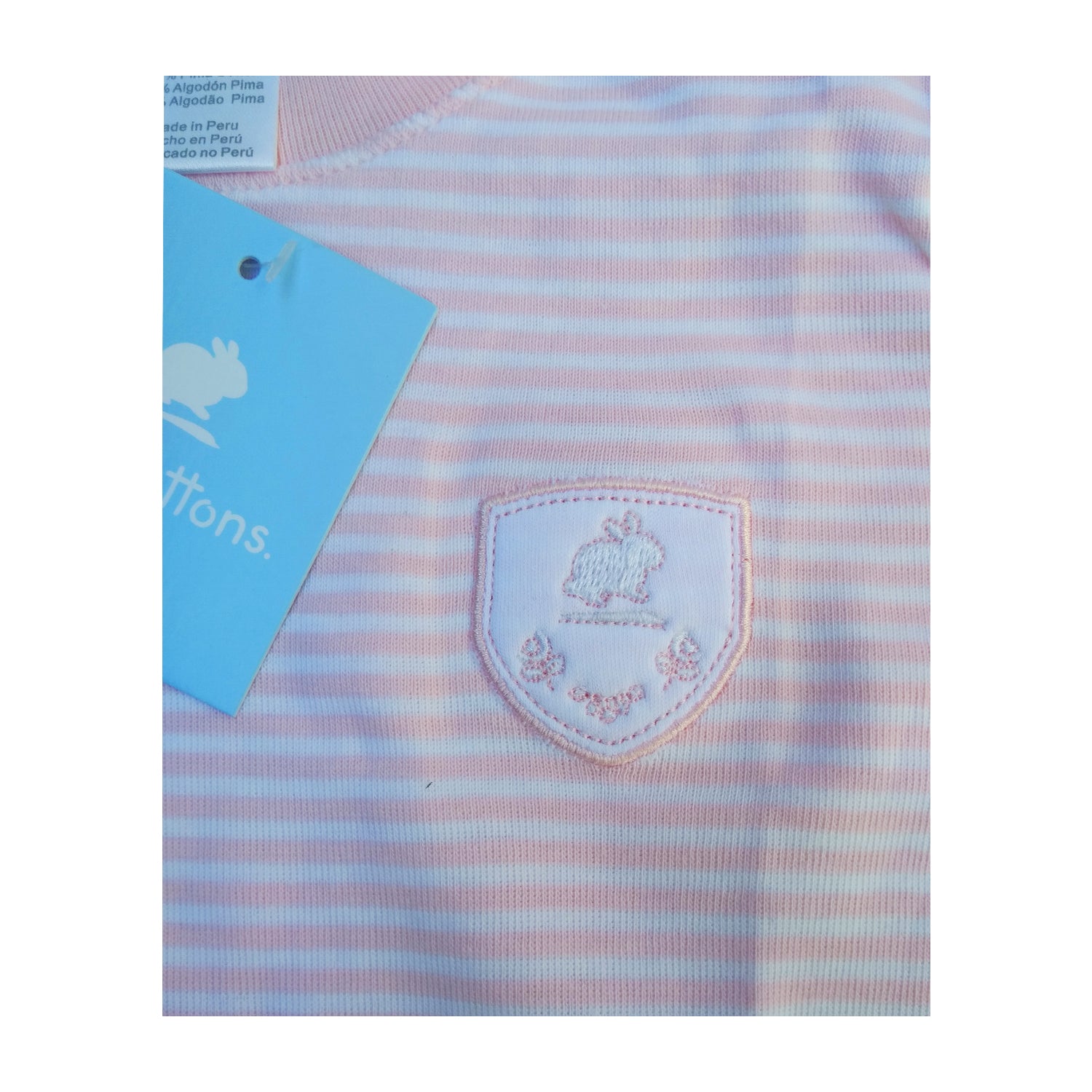 Pijama Babycottons Blanco Rosa