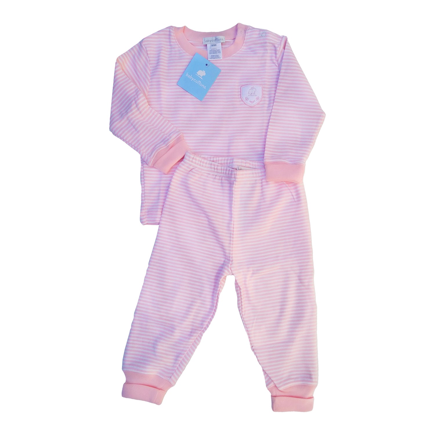 Pijama Babycottons Blanco Rosa