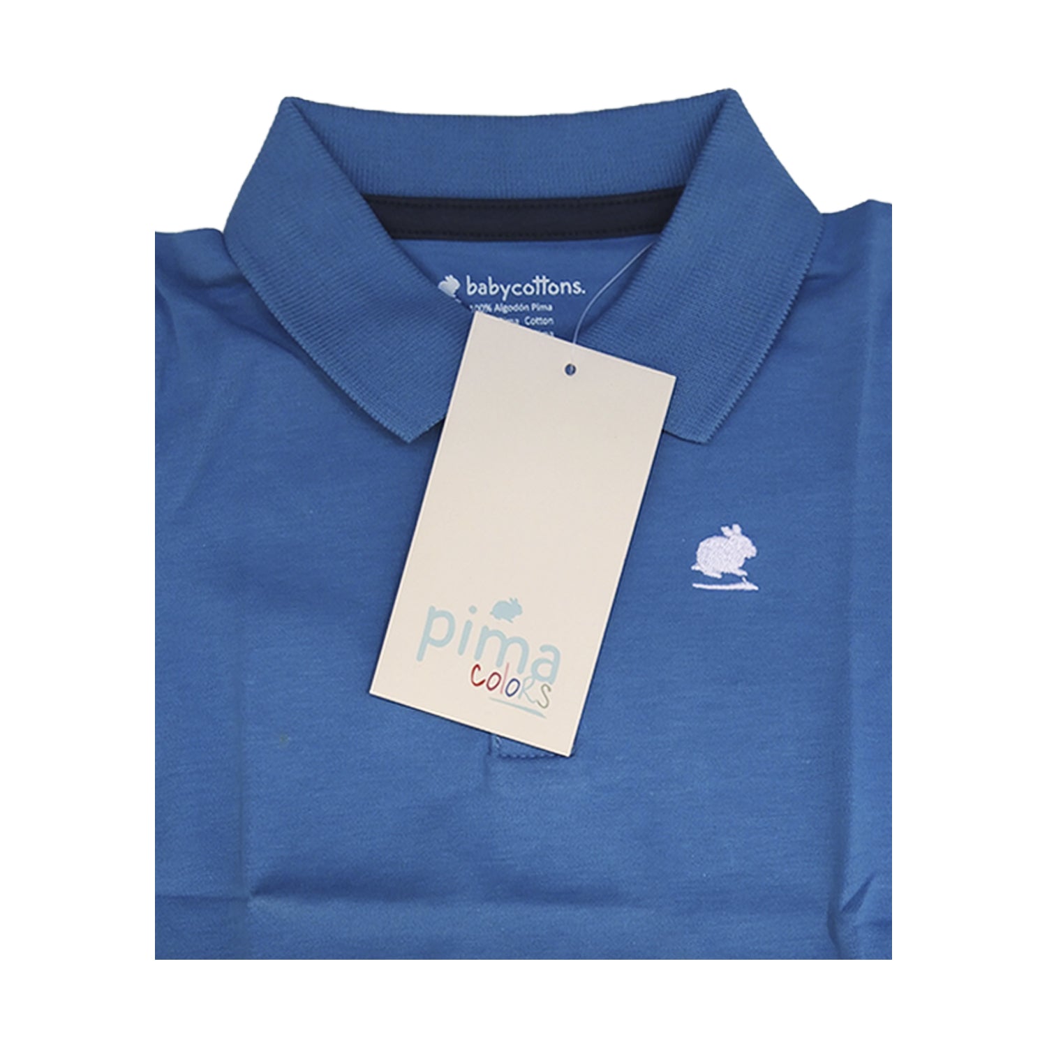 Polera Babycottons C/Polo MC Azul Francia