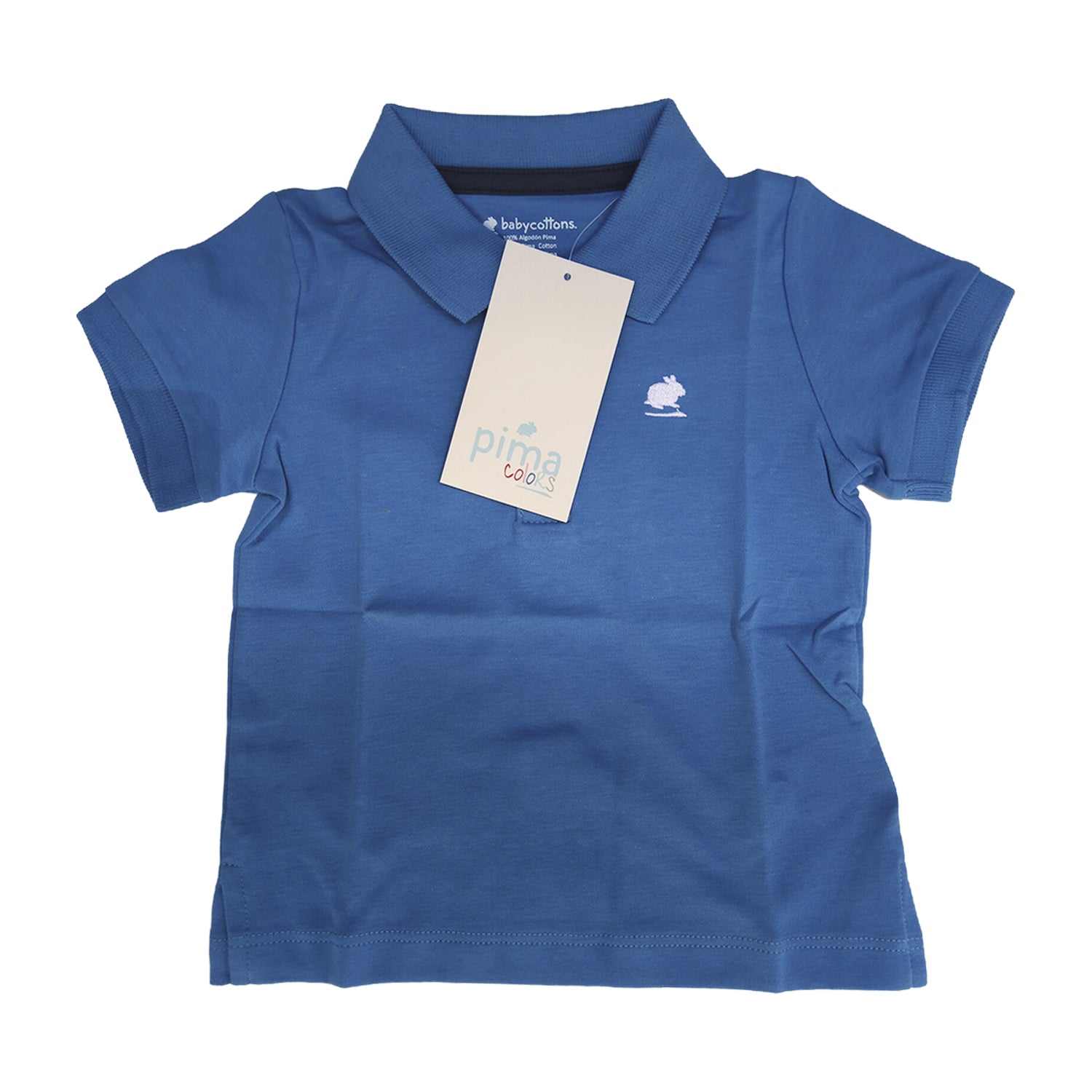 Polera Babycottons C/Polo MC Azul Francia