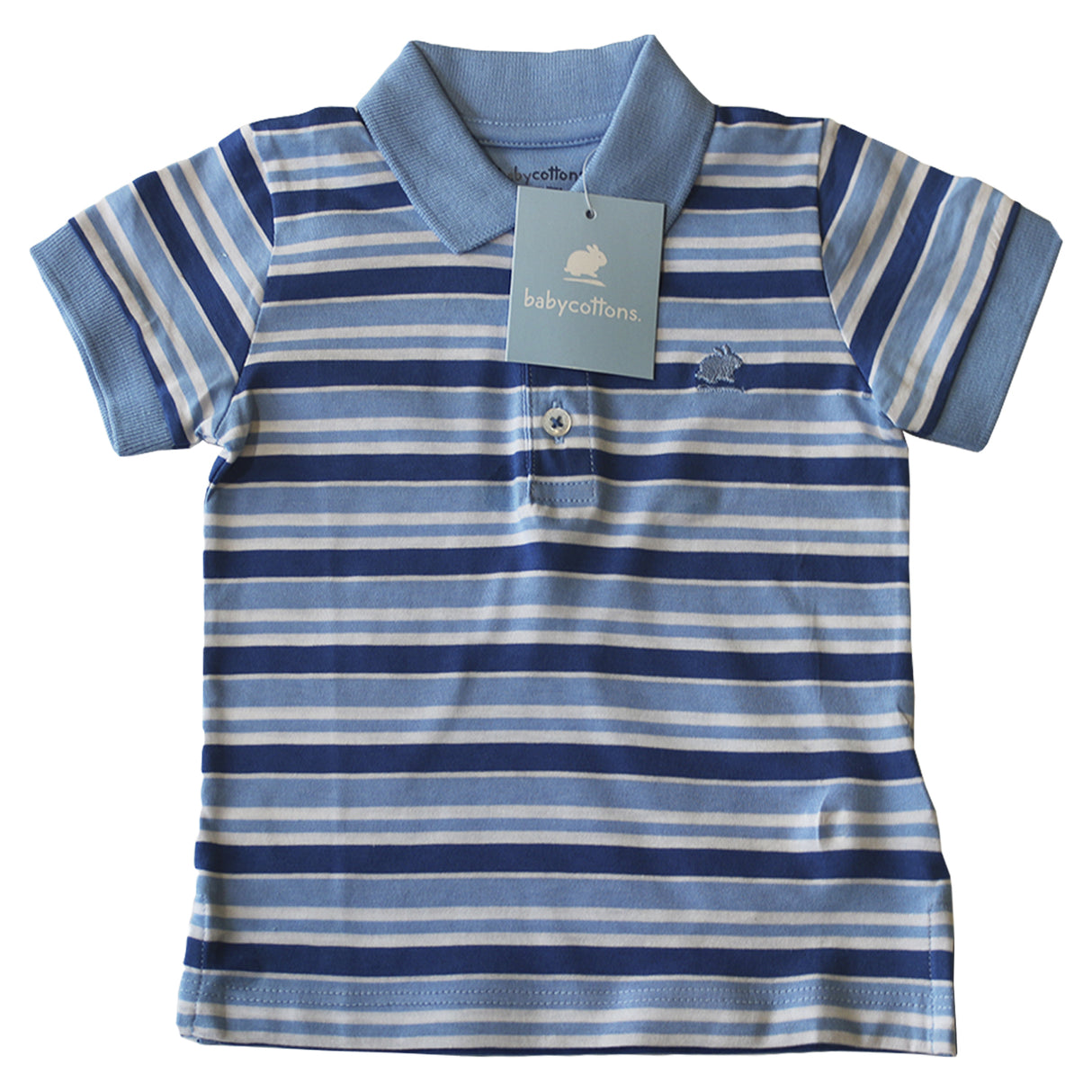 Remera Babycottons C/Polo Hawaii Ray MC Celeste