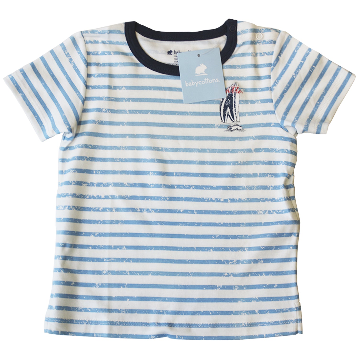 Camiseta Babycottons MC Regatta Ray Blanco Azulino
