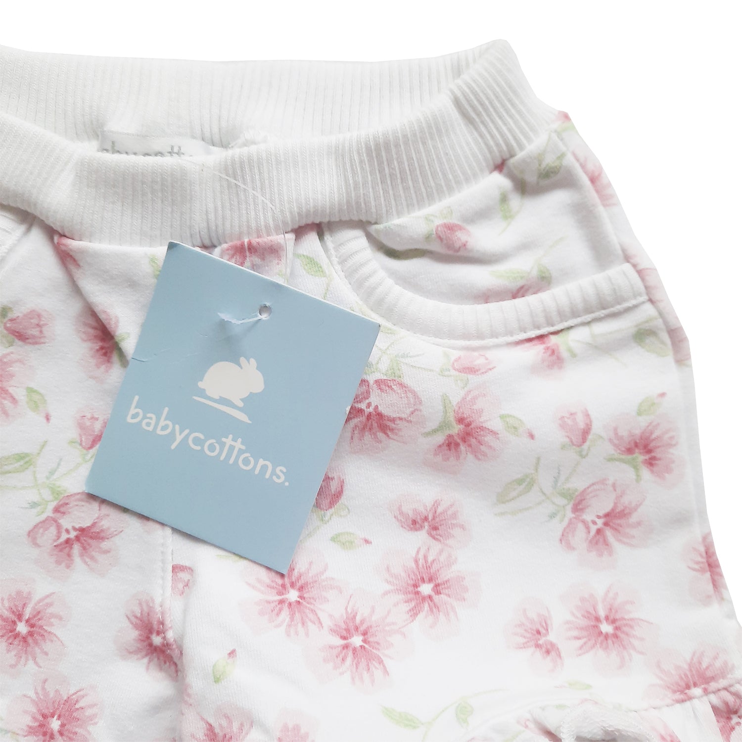 Short Babycottons Maia French Terry Blanco Rosa