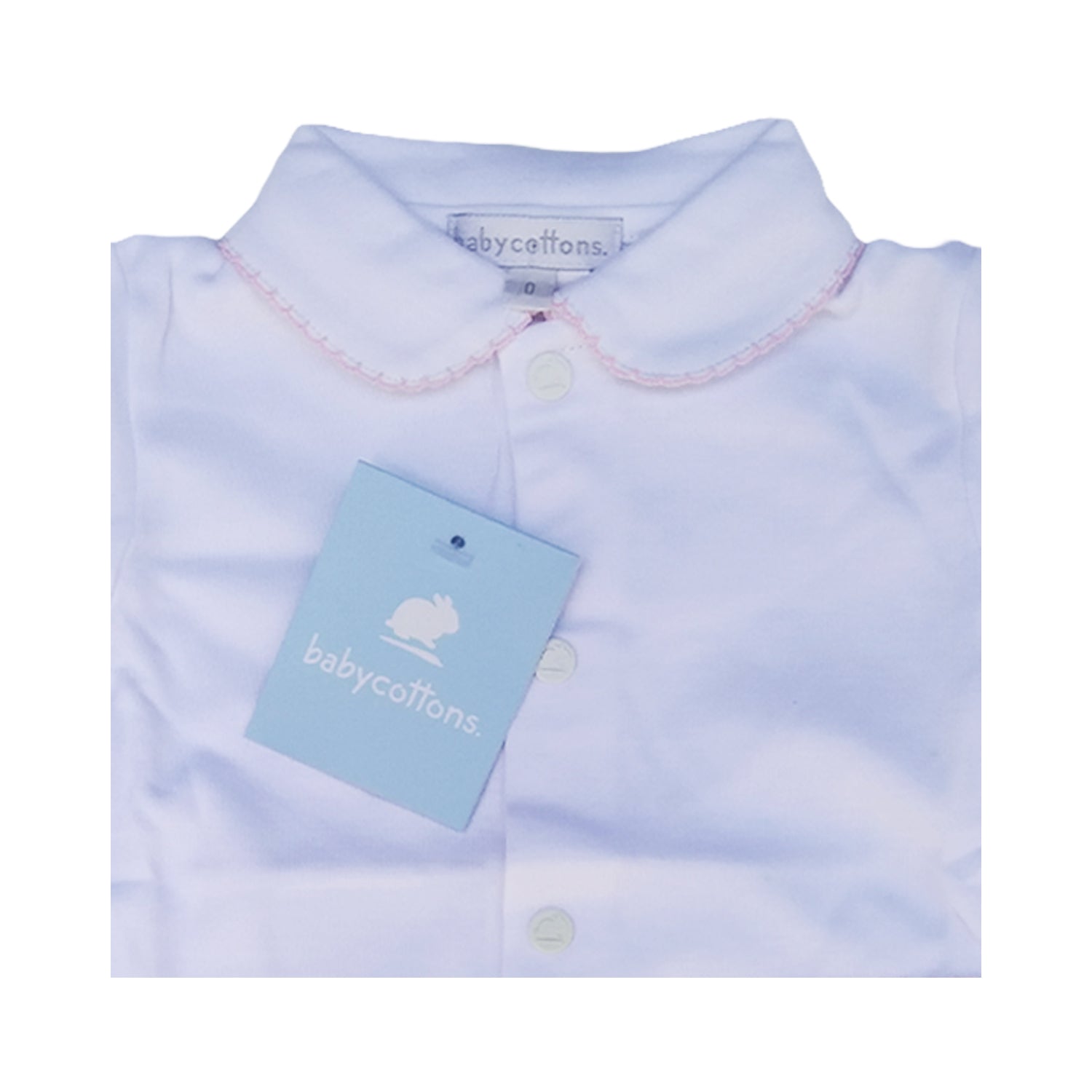 Enterito Babycottons Basic CBB S Pie Blanco Rosa