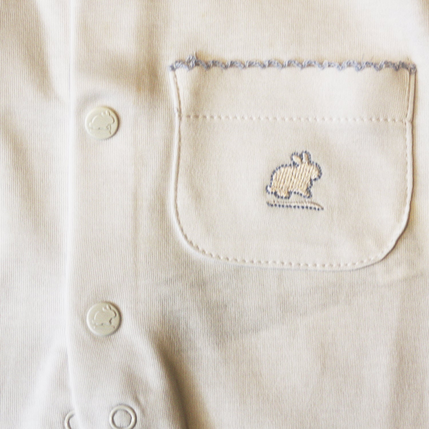 Enterito Babycottons Basic C/BB S/Pie Blanco Celeste